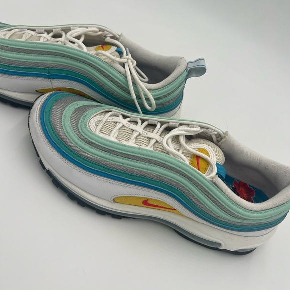 Air Max 97 Teal & Blue ‘Spring Floral' Mens Size 11 DQ7644-100 - Picture 5 of 10